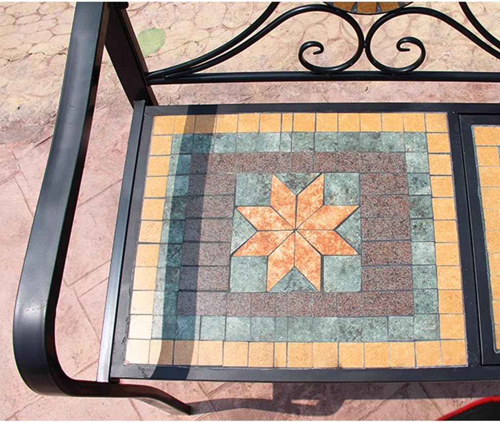 Wrought Iron Outdoor Bench for Garden Balcony Terrace R4553