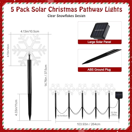 Solar Christmas Candy Cane Lights Outdoor, Pathway Stake Lights, 24 Pack G8137