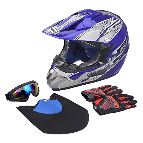 Off-Road Motorcycle Helmet with Goggle, Gloves & Mask V369861