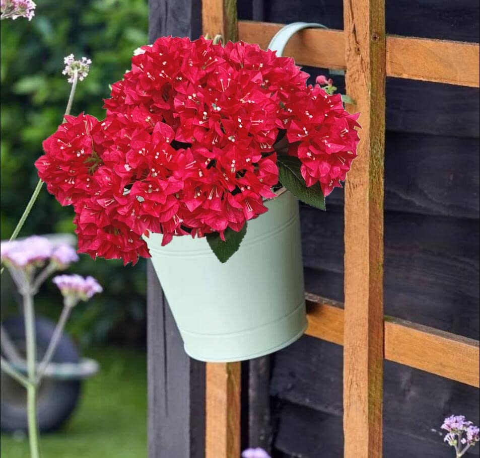 Set of 4 Artificial Bougainvillea Silk Flower Bushes for Home Garden Wedding Decor M15667