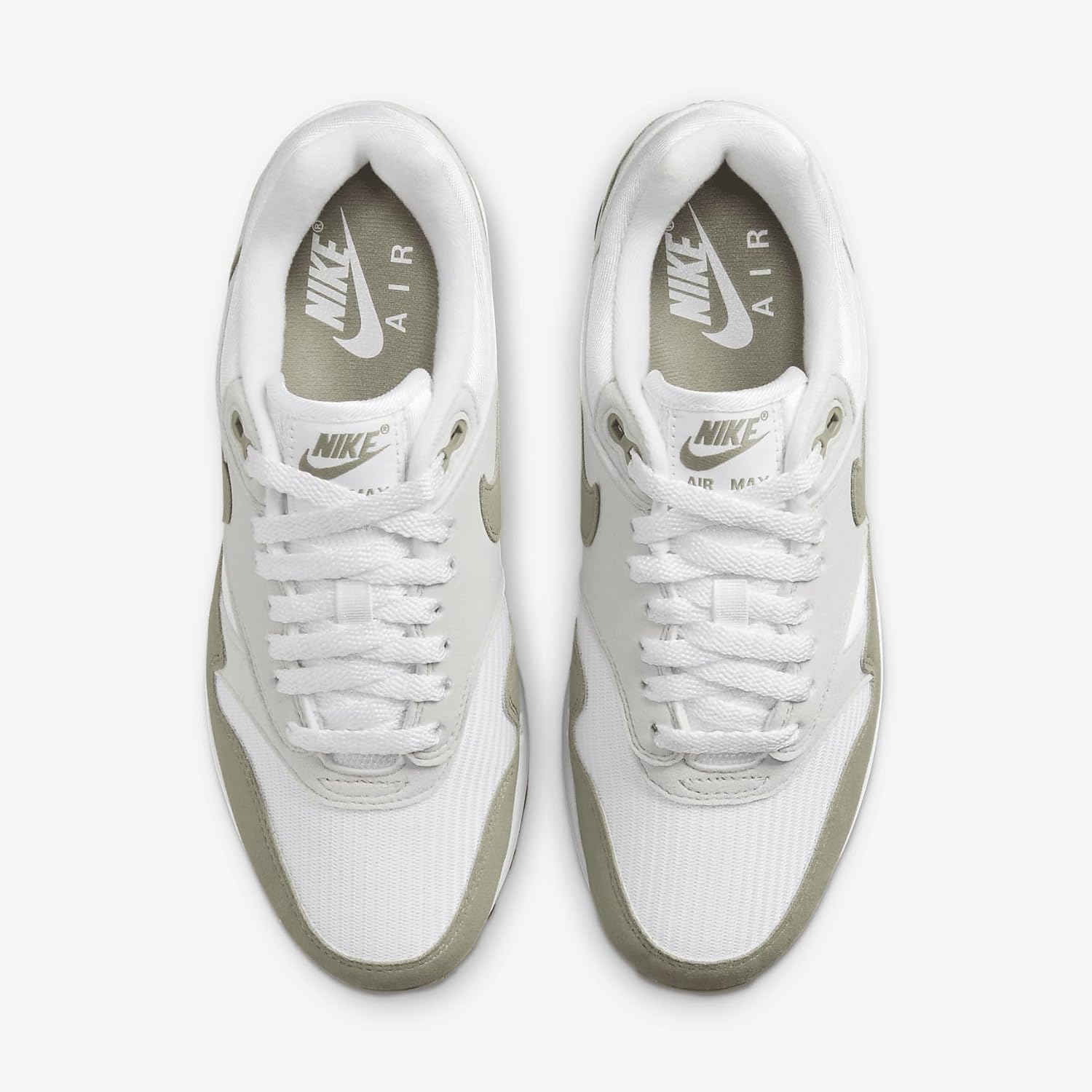 Women's Air Max 1 Shoes, White Grey Black M214633
