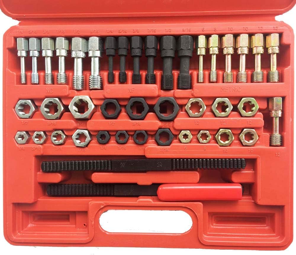 Thread Chaser Set 42Pcs, Fractional and Metric Thread Restorer Kit B888
