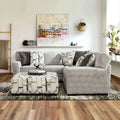 Furniture of America Falsaya Transitional Grey Chenille Padded L-Shaped Sectional by