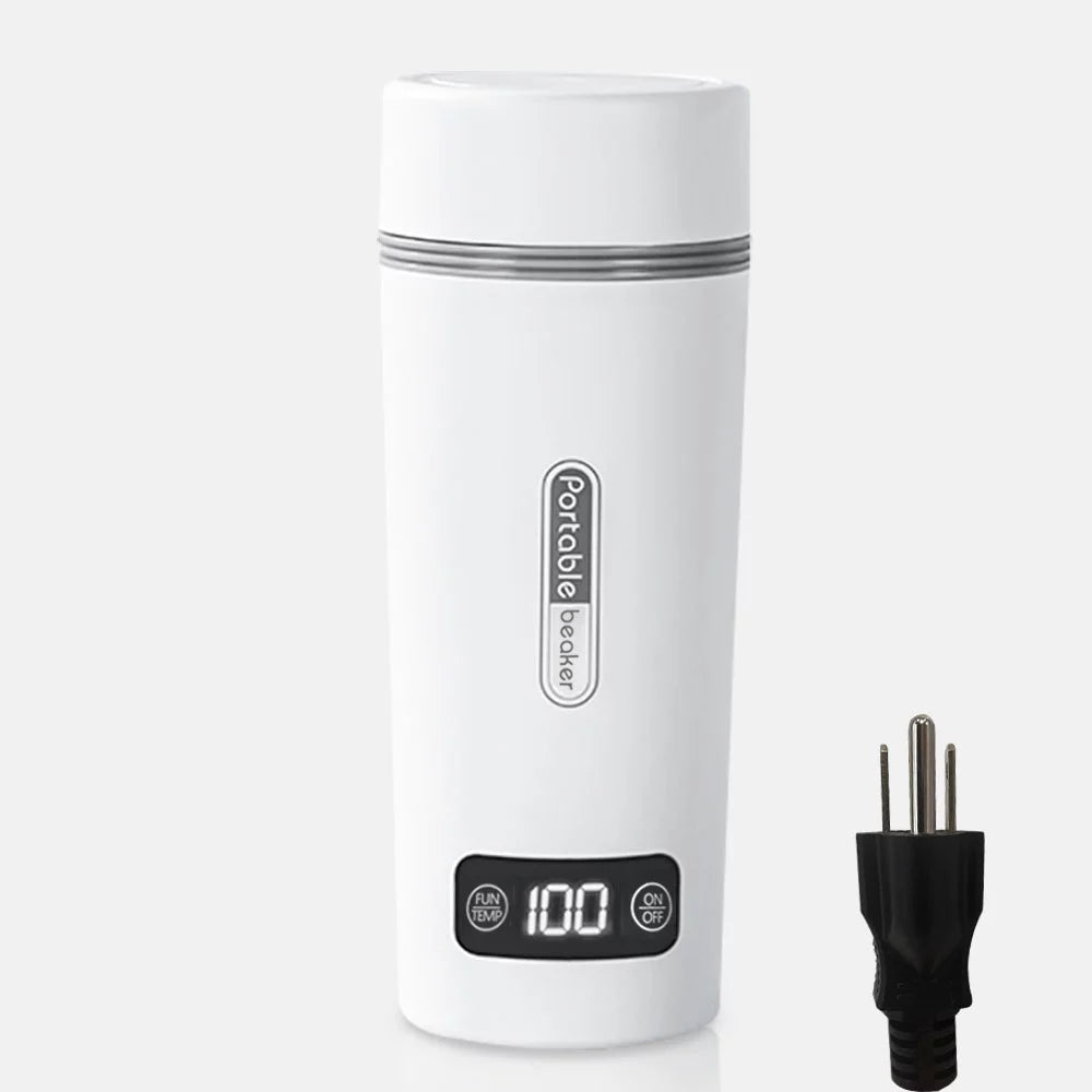 Stainless Steel Portable Electric Kettle, 350ml - Spill and Leak Proof, Hot Water Boiler with 4 Variable Presets and Keep Warm Function, Ideal for Travel and Work