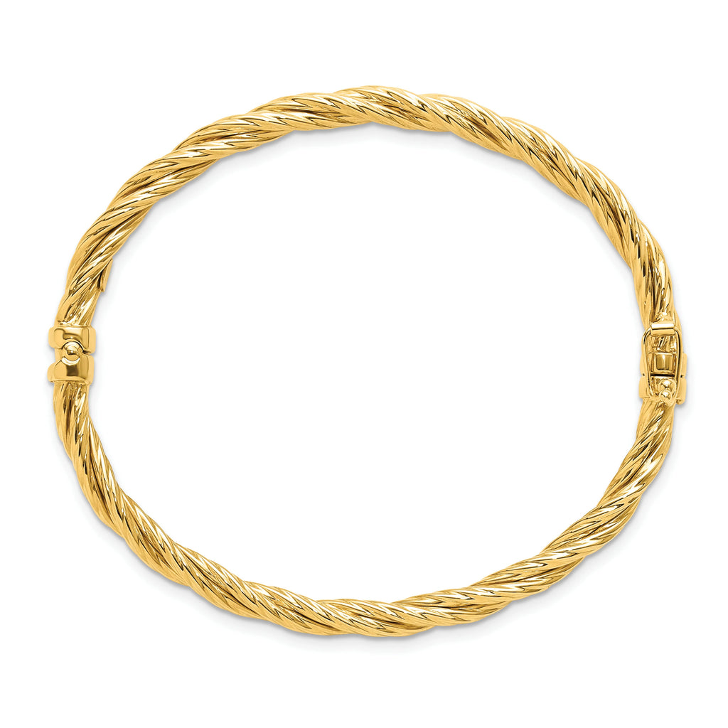 Polished Twisted Hinged Bangle Y378073