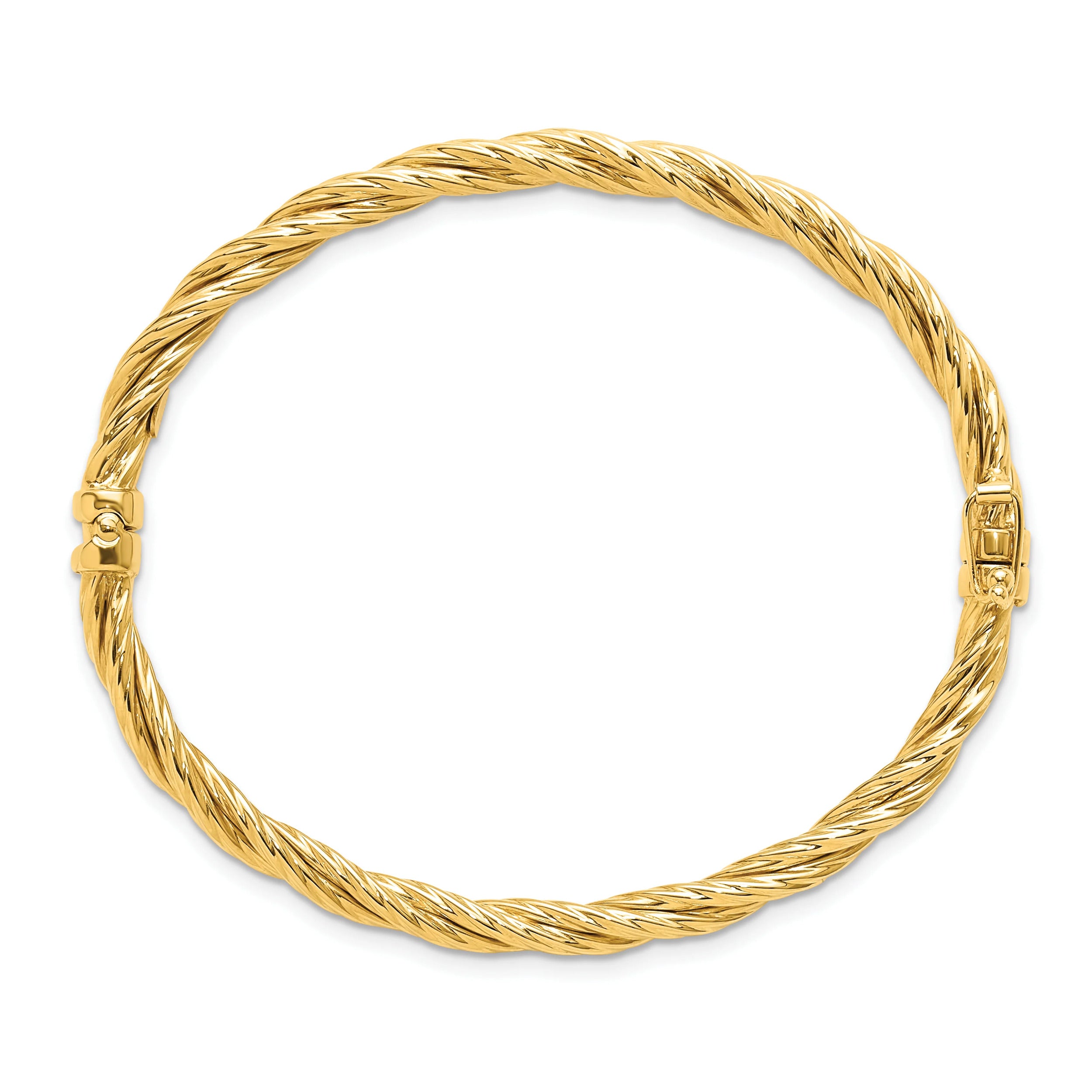 Polished Twisted Hinged Bangle Y378073