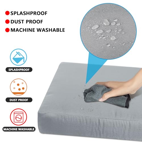 Patio Cushion Covers Waterproof with Zipper, Teal Blue, Set of 5 I754845