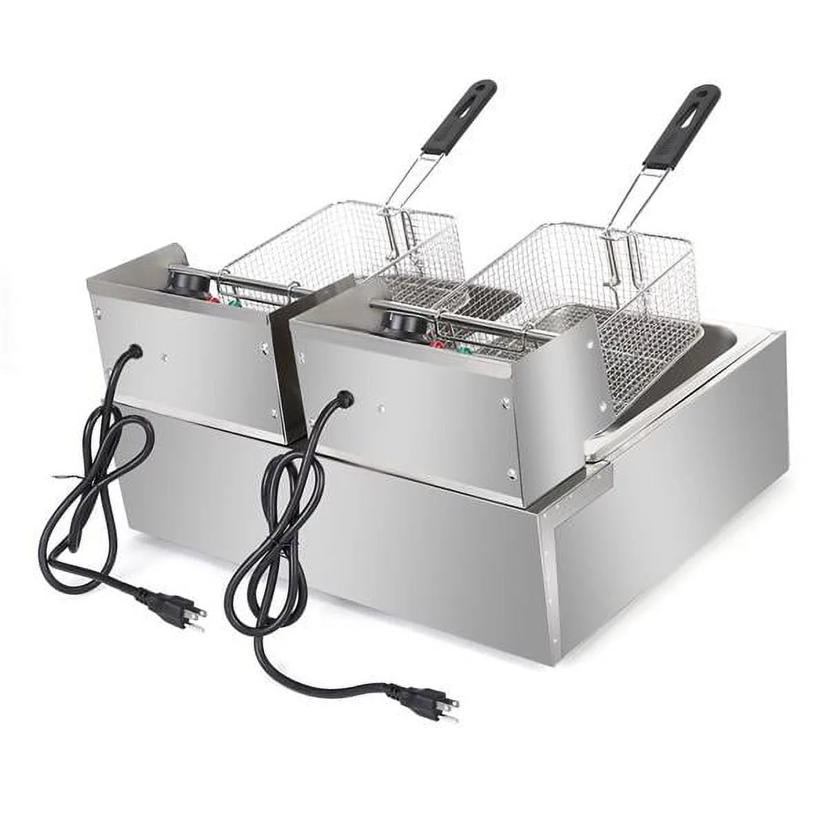 12L Dual Tank Electric Deep Fryer with 2 Basket R834