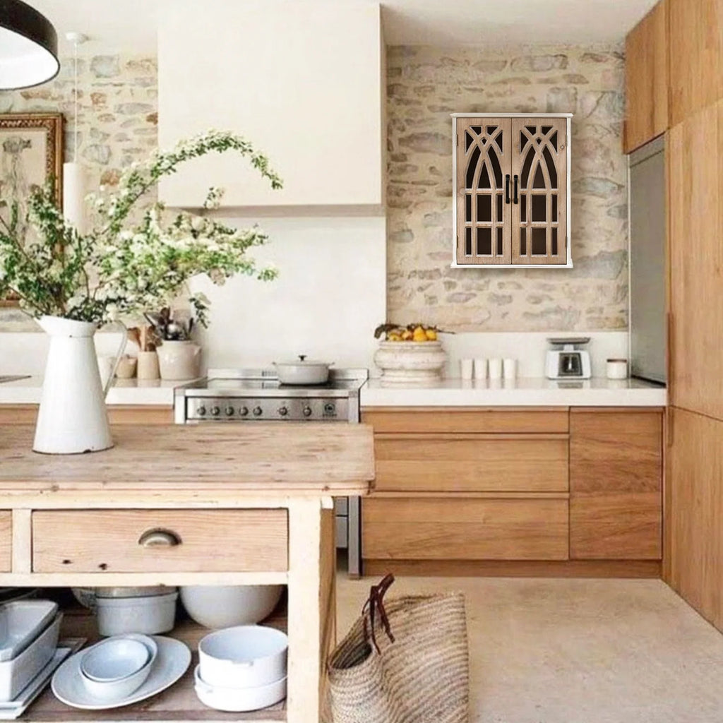 Southwestern Style White MDF 2-Door Wall Cabinet C317
