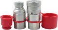 3/4'' SAE-12 UNF1-1/16 Skid Steer Flat Face Hydraulic Quick Connect Coupling/Coupler, 1/2 Body W/Dust Cap Pack of 2