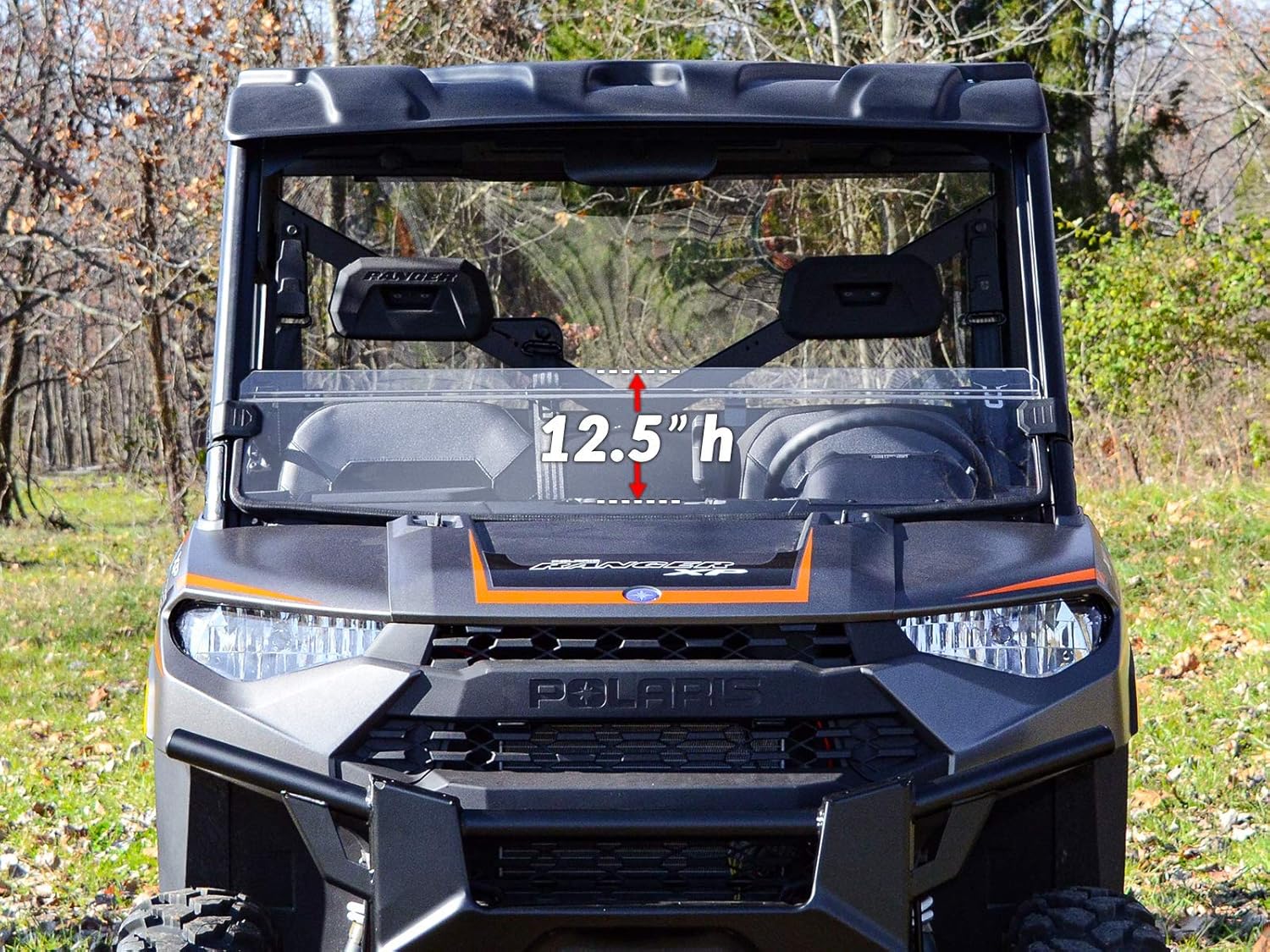 Heavy-Duty Scratch-Resistant Half Windshield for Polaris Ranger XP 1000, 1/4" Clear Polycarbonate S81939