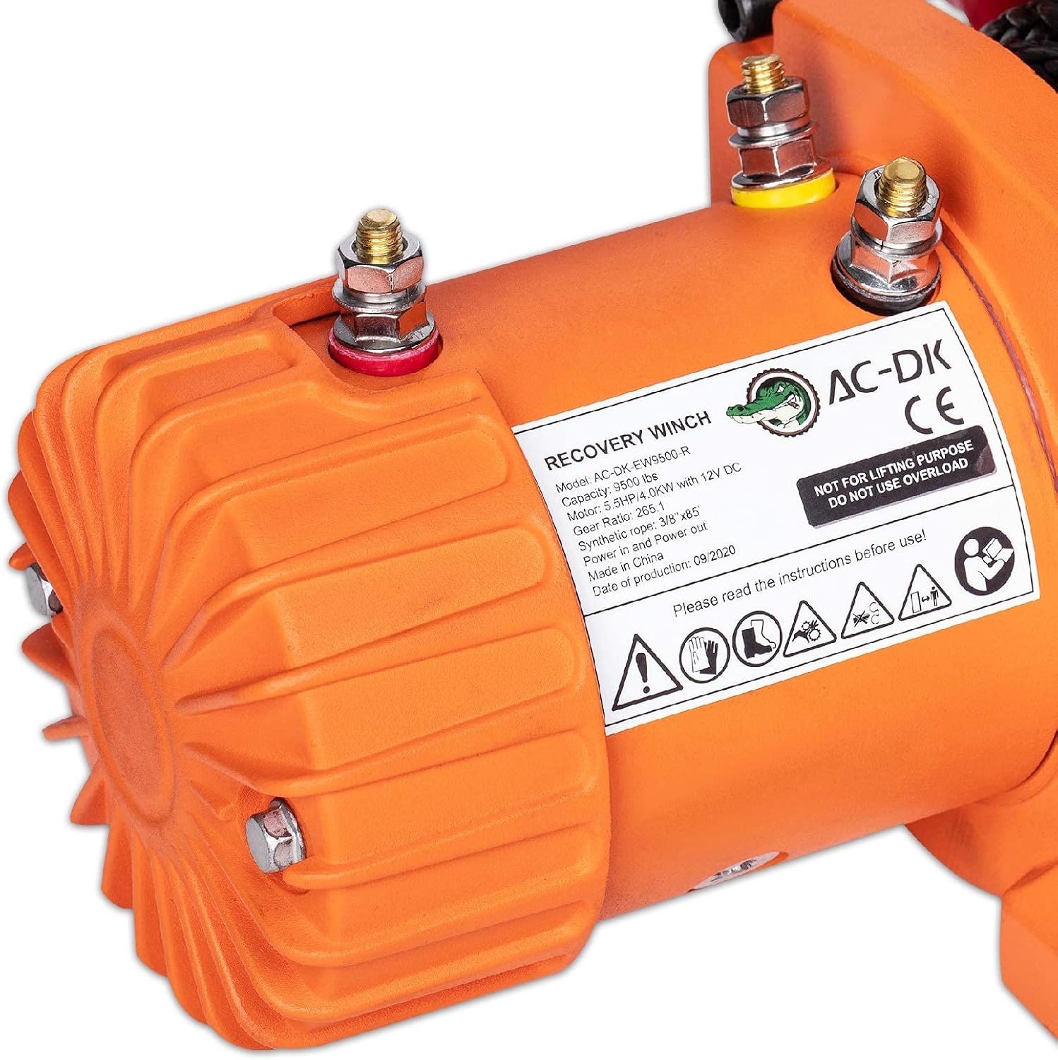 9500 lb Electric Winch Synthetic Rope Kit, 12V Waterproof IP67, Wireless Remote G5371