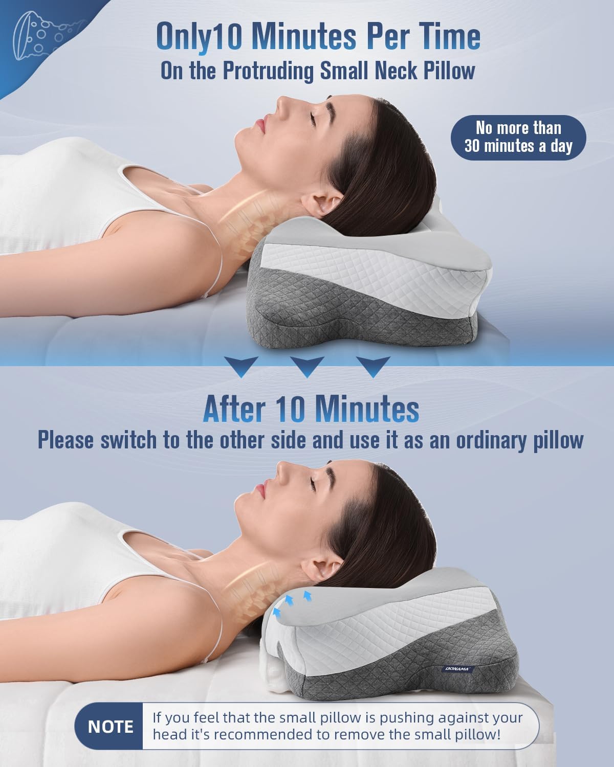 Cervical Neck Pillow for Sleeping, Ergonomic Memory Foam with Cooling Pillowcase J70258
