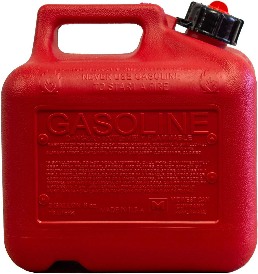 2 Gallon 8 oz. Gasoline Can with Quick-Flow Spout B5663