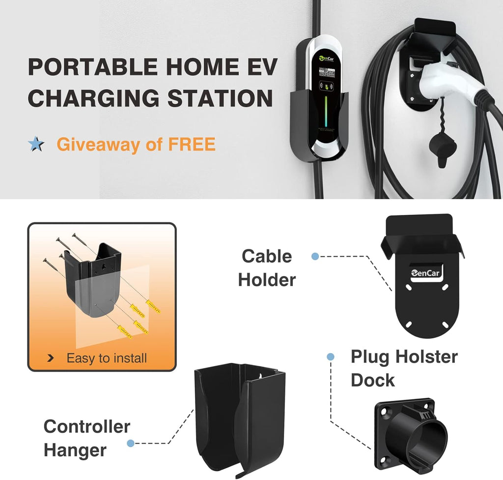 Portable EV Charger 40Amp with NEMA 14-50 Plug, Adjustable Current 16A-40A M3699