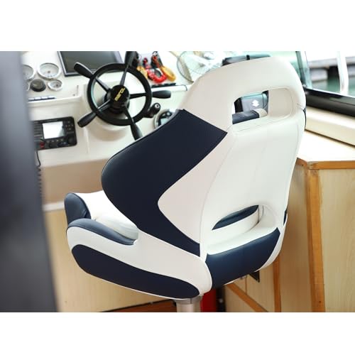 Pontoon Captain's Chair Sport Flip Up Boat Bucket Seat with Cover L8594