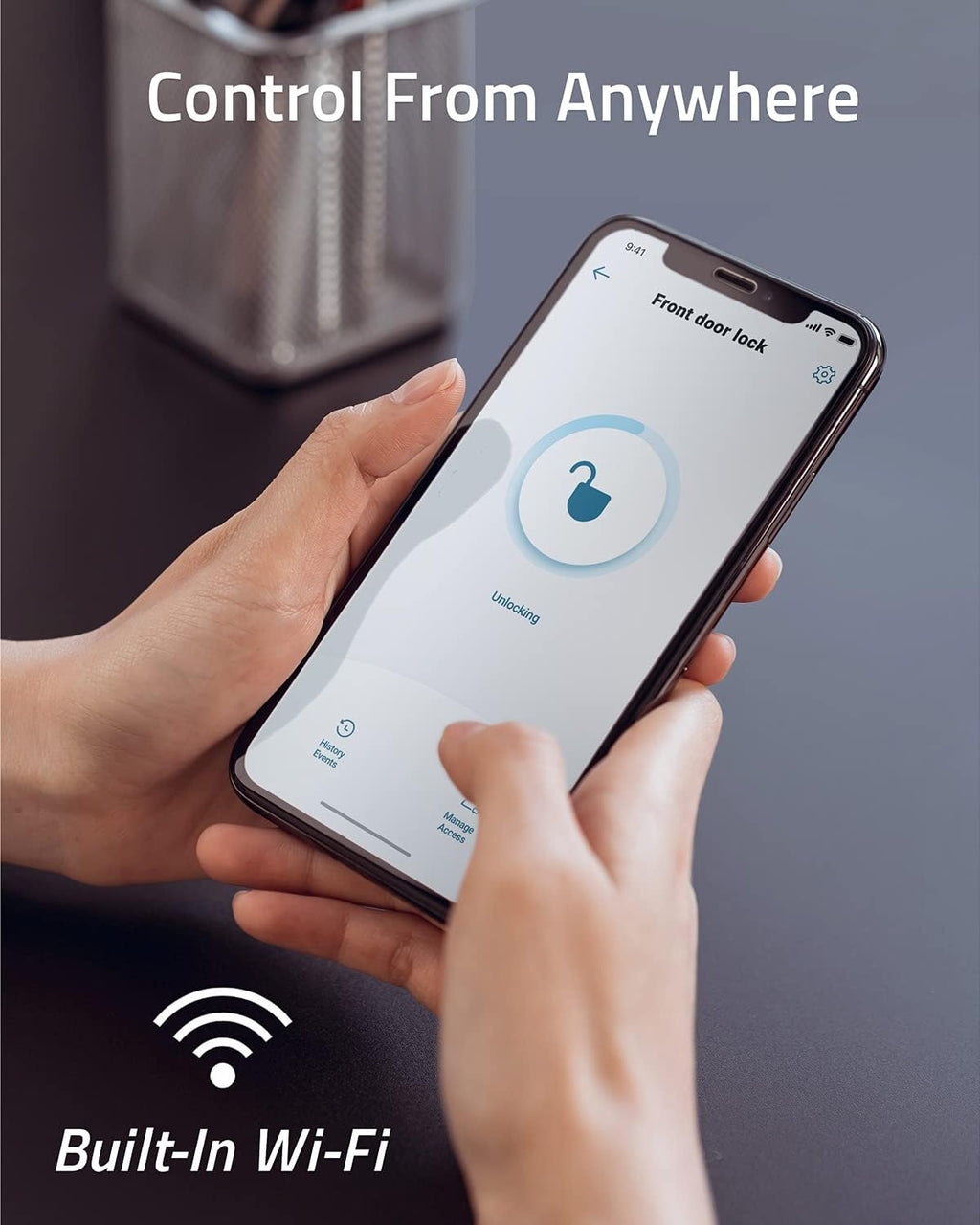 Smart Lock Touch & Wi-Fi, Fingerprint Scanner, Keyless Entry Door Lock X39468