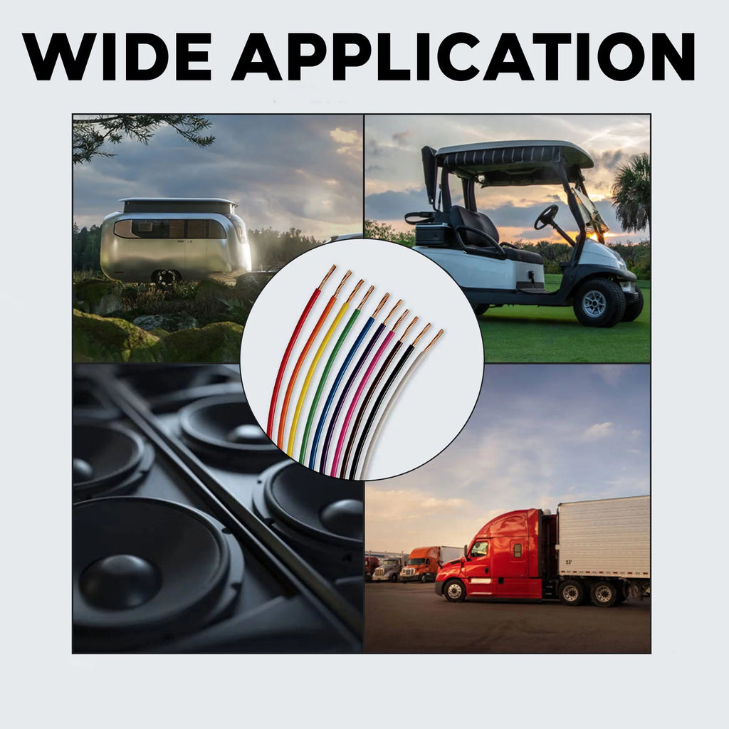14 Gauge Automotive Primary Wire 500ft 8 Color Bundle Set for Trailer and Lighting Circuits C114