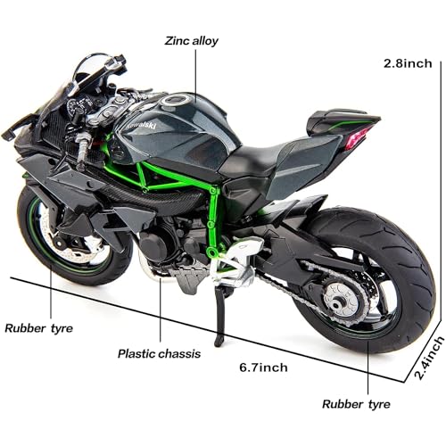 1:12 Kawasaki Ninja H2R Motorcycle Diecast Model with Suspension E7599