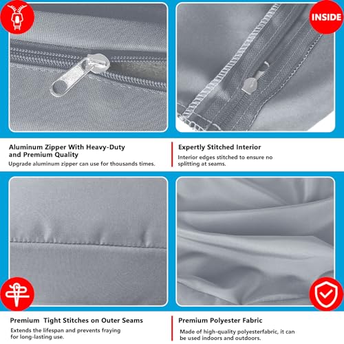 Patio Cushion Covers Waterproof with Zipper, Teal Blue, Set of 5 I754845