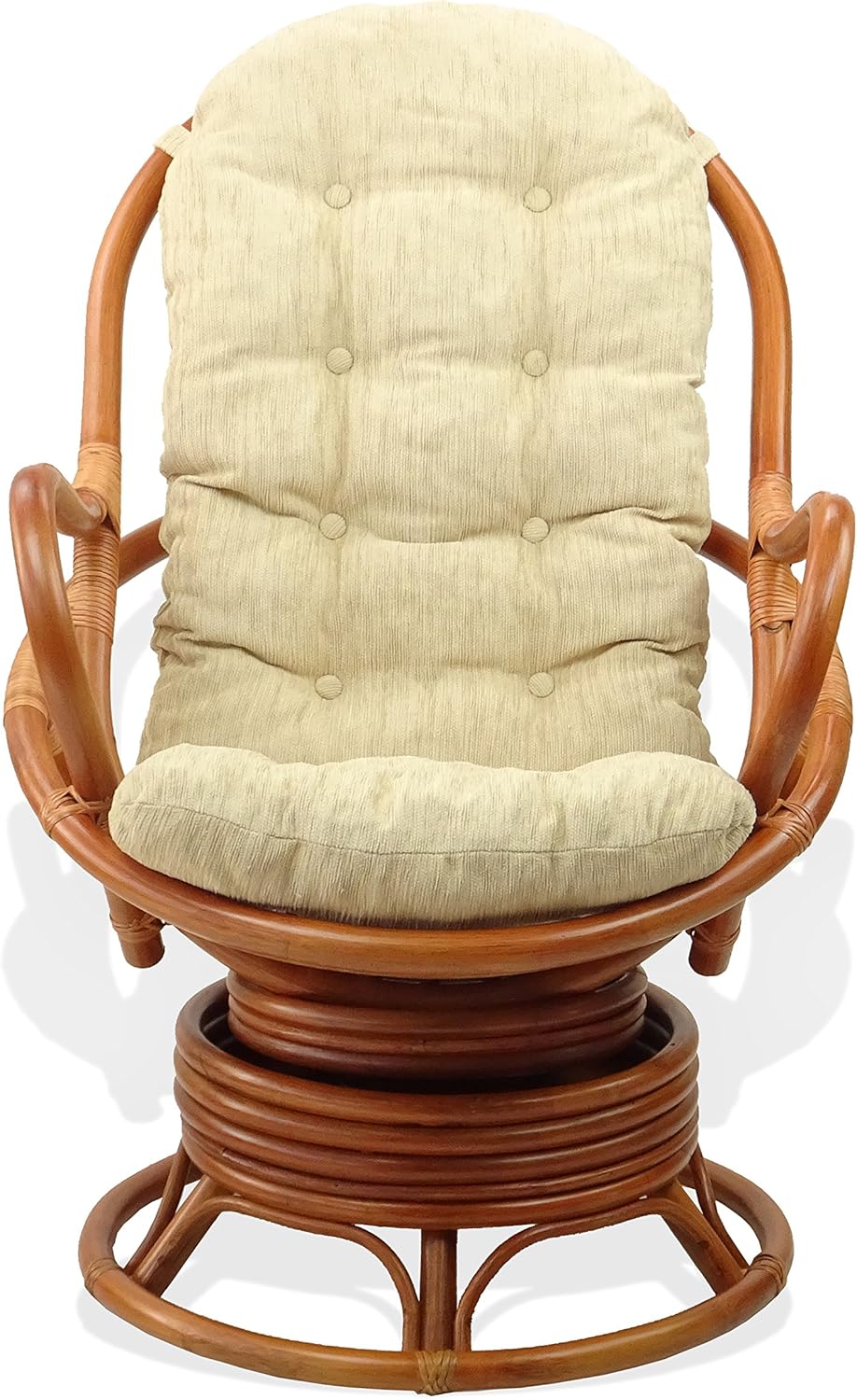 Java Swivel Rocking Chair with Cream Cushion and Coffee Table T667991