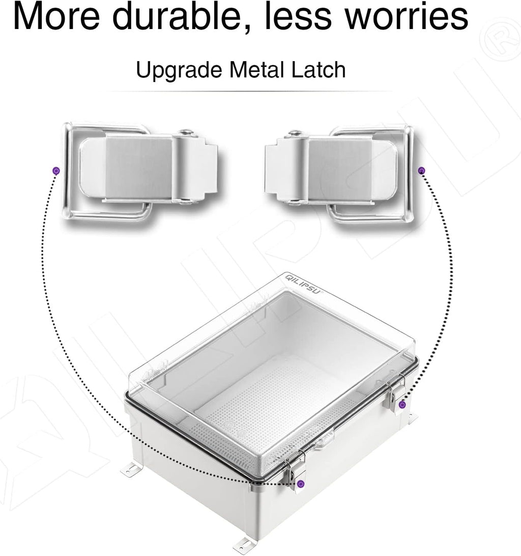 Clear Hinged Cover Junction Box with Mounting Plate, IP67 Waterproof Dustproof Enclosure, Pack of 2 Q862551