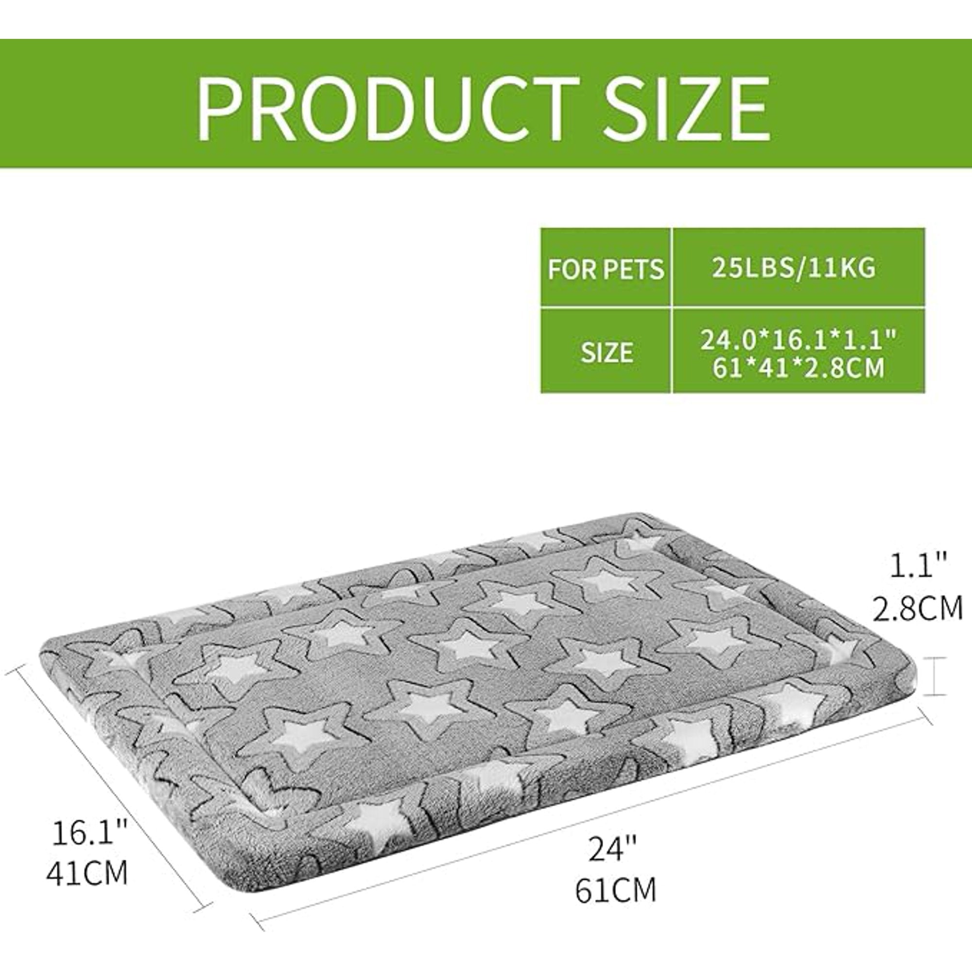 Reversible Kennel Mat for Dog Crate, Machine Washable, Grey Y203524