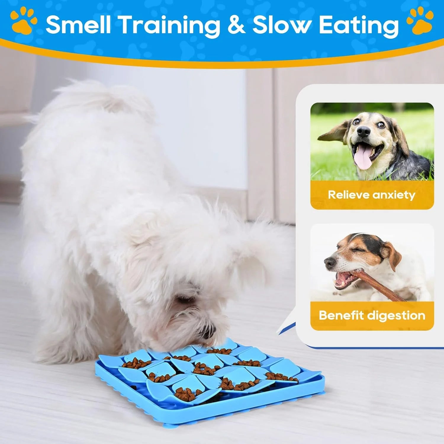 Silicone Snuffle Mat for Large Dogs, Slow Feeder Lick Mat with Suction Cups Y688685
