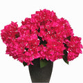 Set of 4pcs - Artificial Bougainvillea Bush Silk Flowers Bouquet Rich Blossom for Home Garden Wedding Decor Faux Flower Shrubs Indoor and Outdoor Plants (Fuchsia)