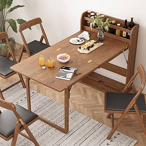 Wall Mounted Dining Table with Storage Shelf and Fold Out Desk J5058