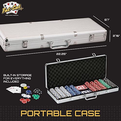 500 Striped Dice Poker Chip Set with Aluminum Case V674852