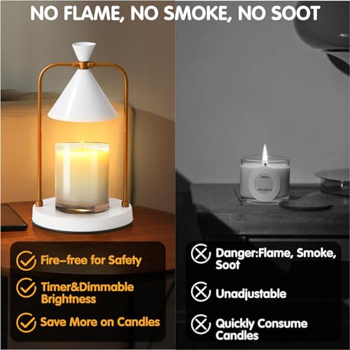 Candle Warmer Lamp with Timer and Dimmable Light for Jar Candles P9448