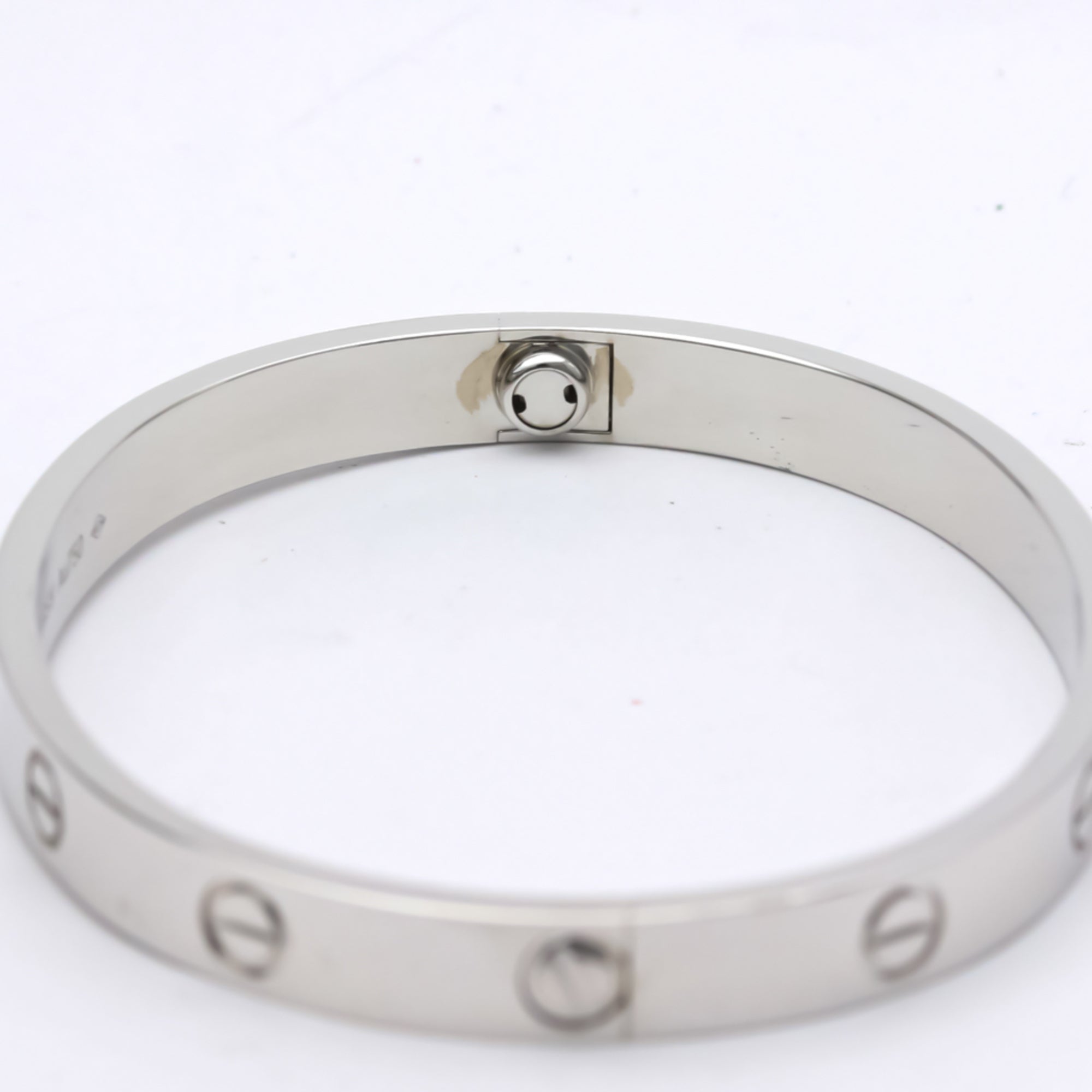 Polished 18K White Gold Love Bracelet Bangle B249