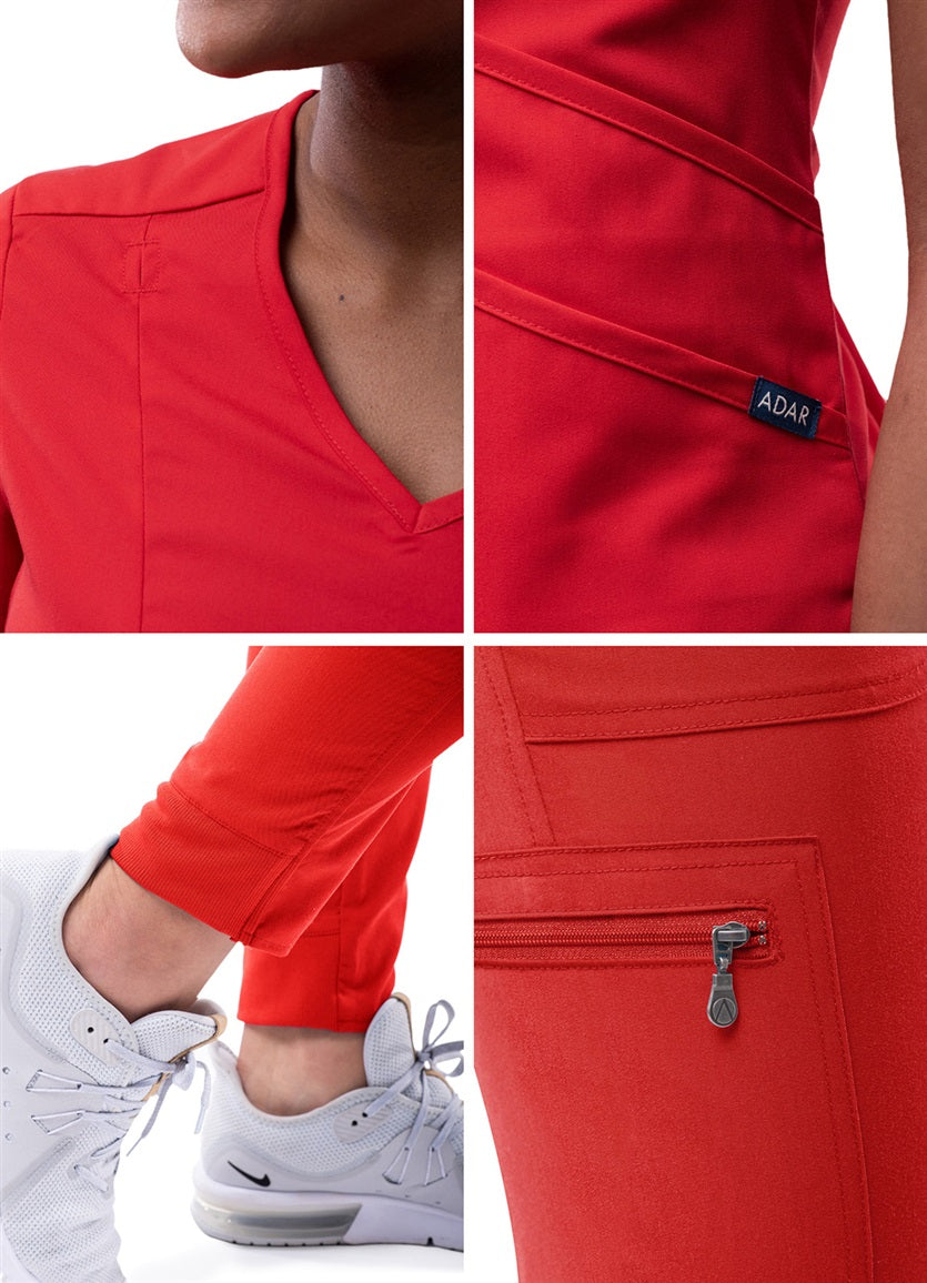Modern V-Neck Scrub Top & Yoga Jogger Scrub Pants H692
