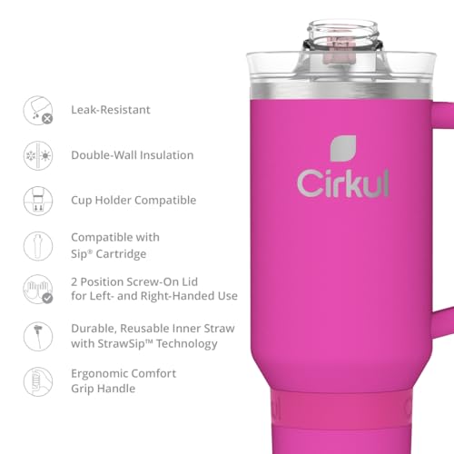 40oz Stainless Steel Tumbler with Handle, Double-Wall Insulated T7917