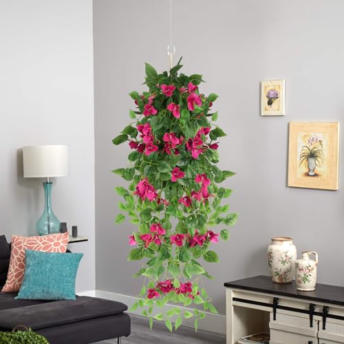 Artificial Bougainvillea Hanging Flowers 40" UV Resistant Faux Silk Vines N229731