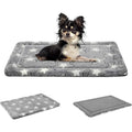 Dog Crate Pad - Reversible Kennel Mat (Cool &amp; Warm), Machine Washable, Cozy Star Pattern Sleeping Pad for Small Medium Large Dogs, All-Season Pet Bed, Suitable for 24"x18" Dog Crate, Grey