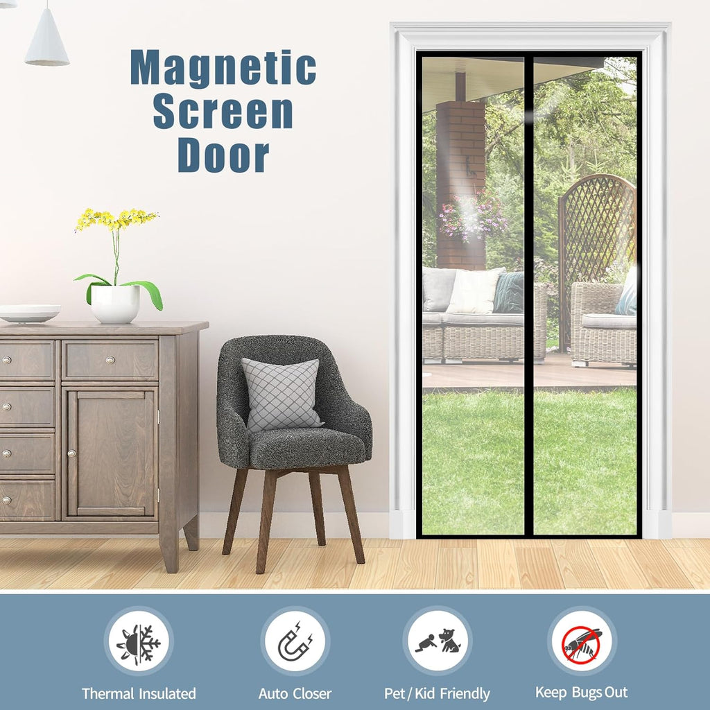 Transparent Insulated Door Curtain Magnetic Thermal Screen V688254