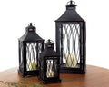 42650DS 11.5, 16 & 24 in. Metal & Glass Lantern - Set of 3