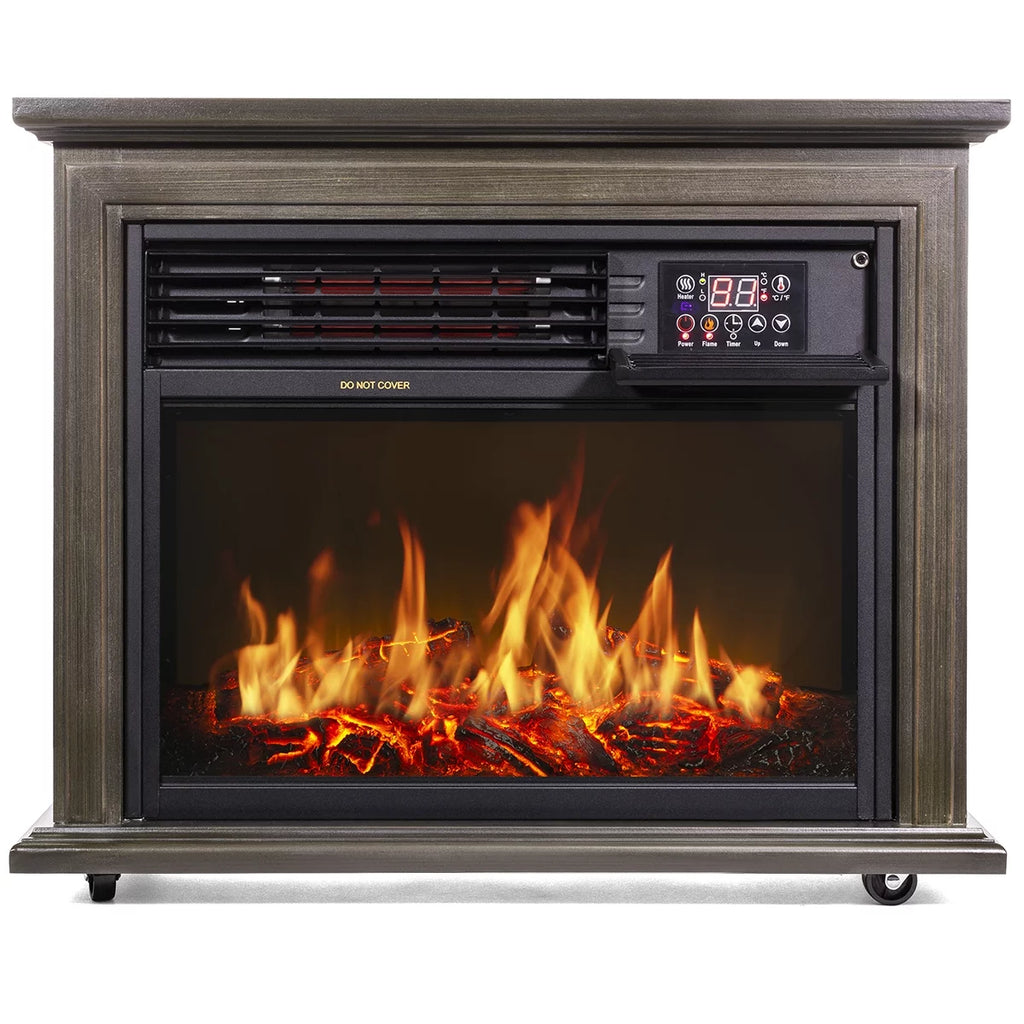 Electric Fireplace Heater with Remote and Timer, 1500W I47671