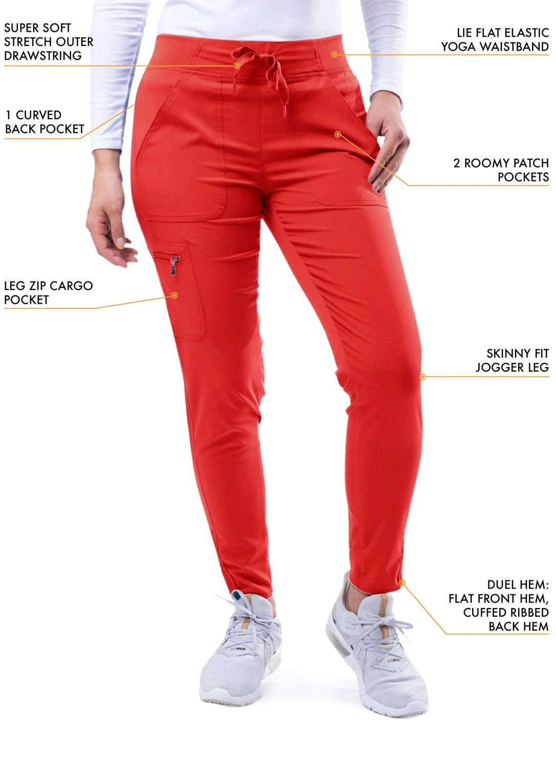 Modern V-Neck Scrub Top & Yoga Jogger Scrub Pants H692