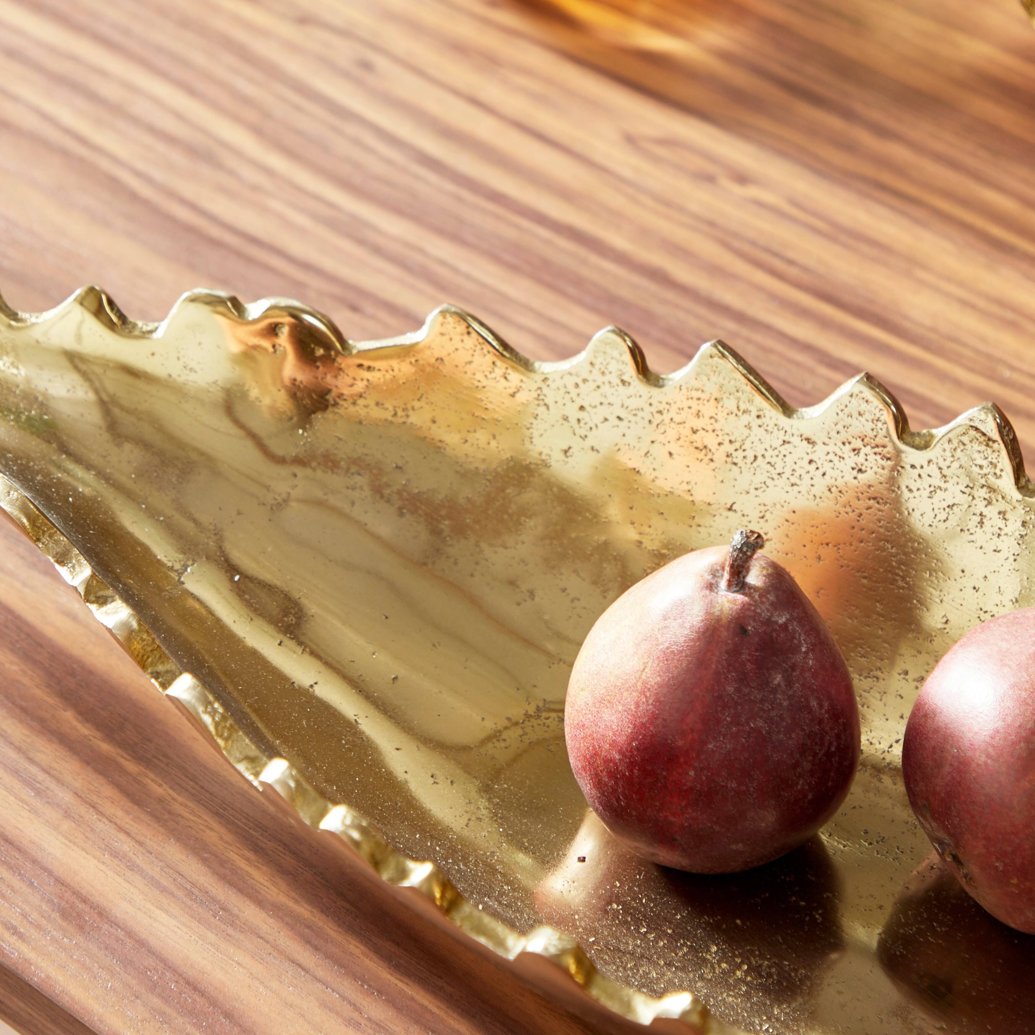 Large Metallic Gold Metal Boat Trays, Set of 3 L941