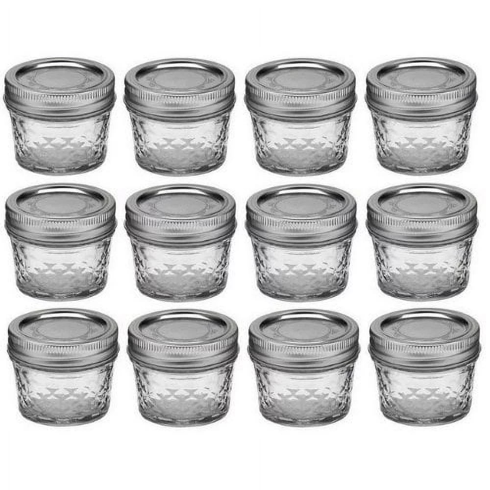 4oz Quilted Jelly Jars with Lids and Bands, Set of 12 S9909