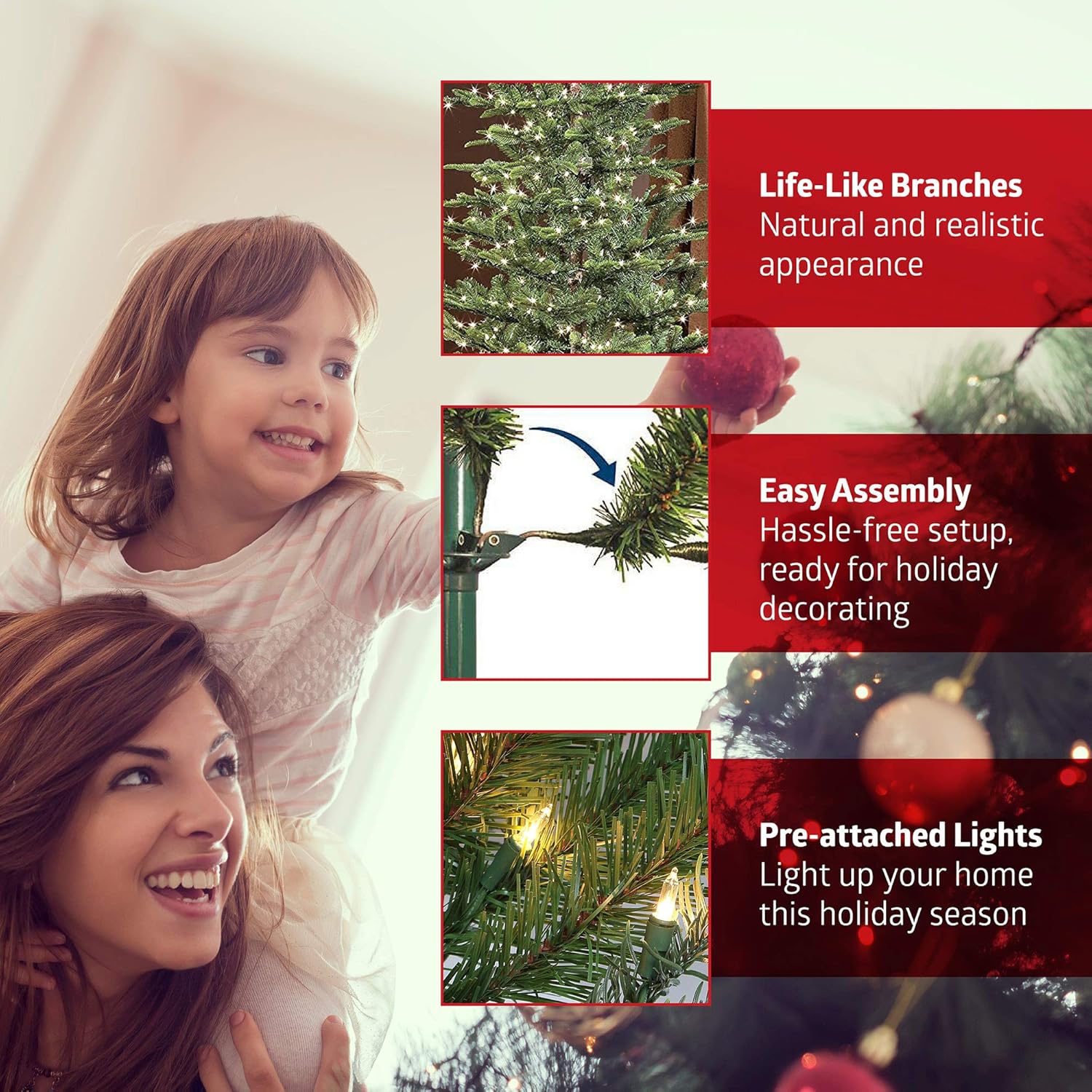 7.5 ft Pre-Lit Artificial Christmas Tree with Clear Incandescent Lights K59578