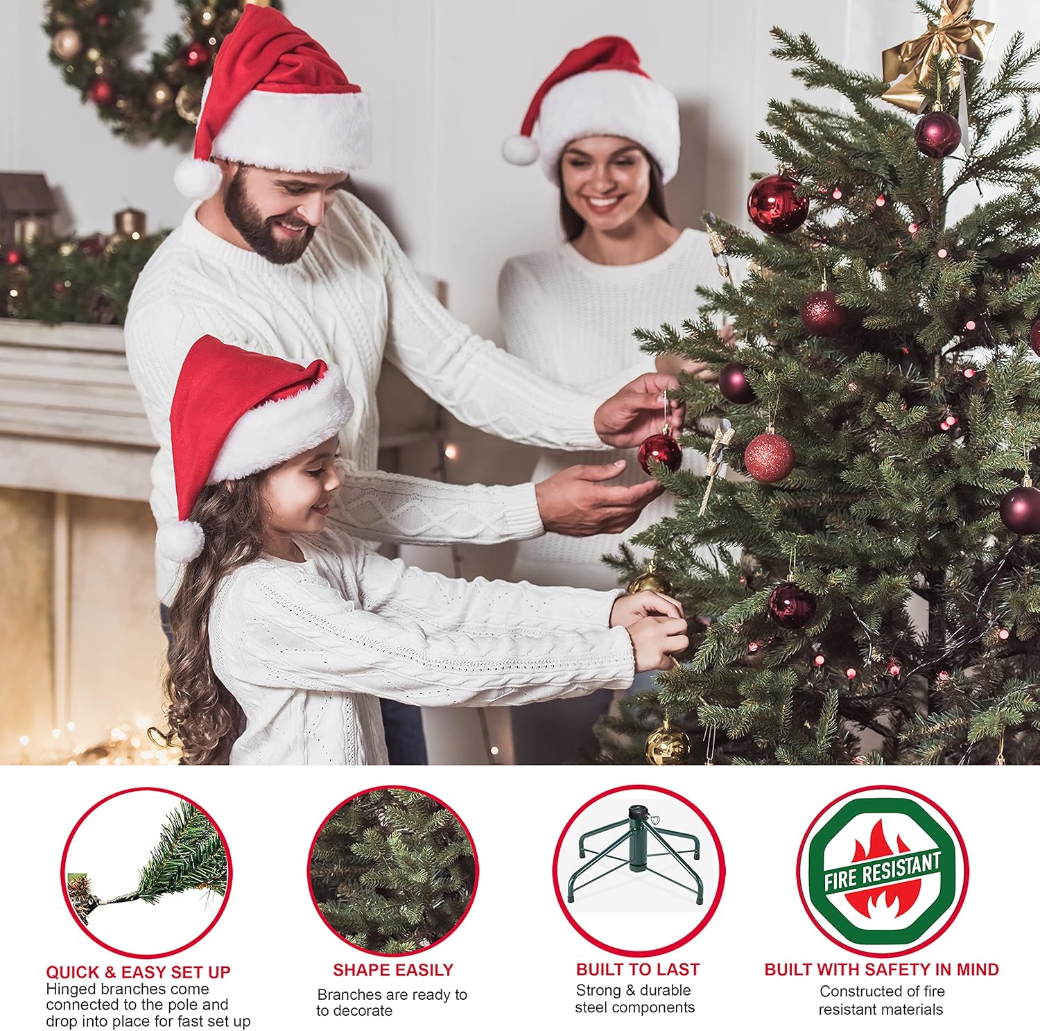7.5 ft Pre-Lit Artificial Christmas Tree with Clear Incandescent Lights K59578