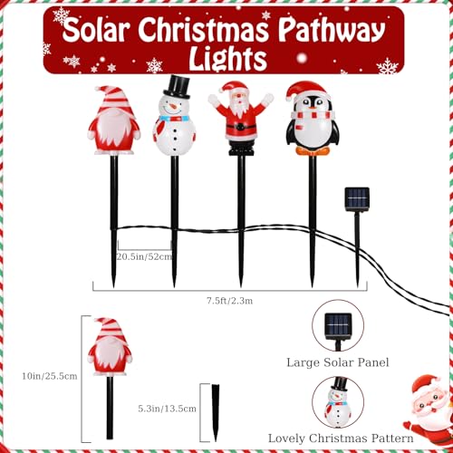 Solar Christmas Candy Cane Lights Outdoor, Pathway Stake Lights, 24 Pack G8137