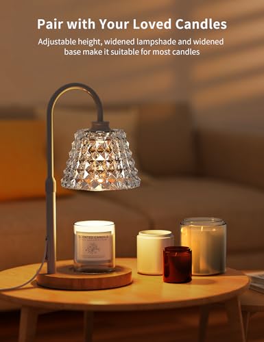 Candle Warmer Lamp with Timer, Adjustable Height, 2 Bulbs, Dimmable U115