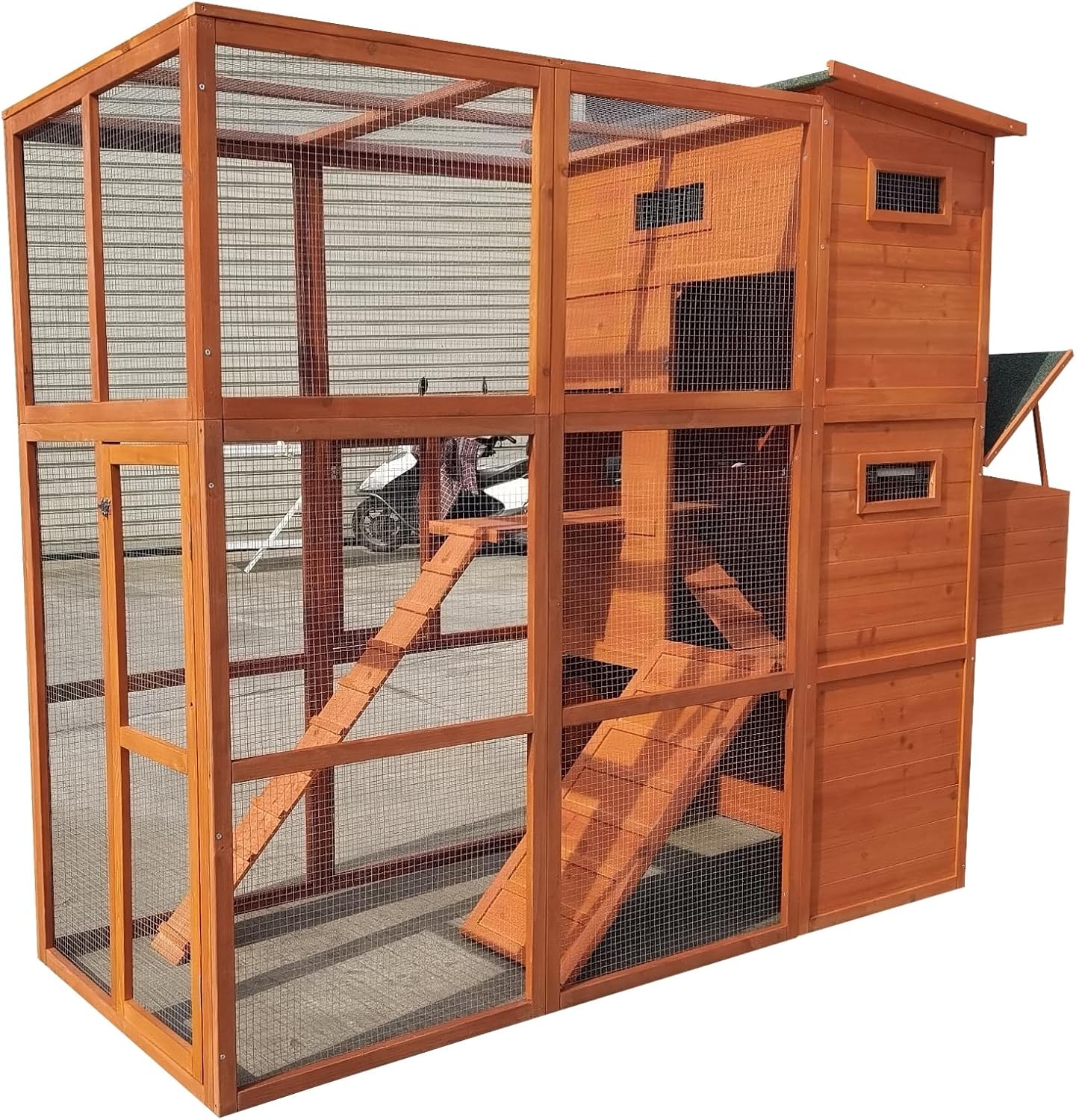 Large Backyard Wood Chicken Coop with Nesting Box & Run J685