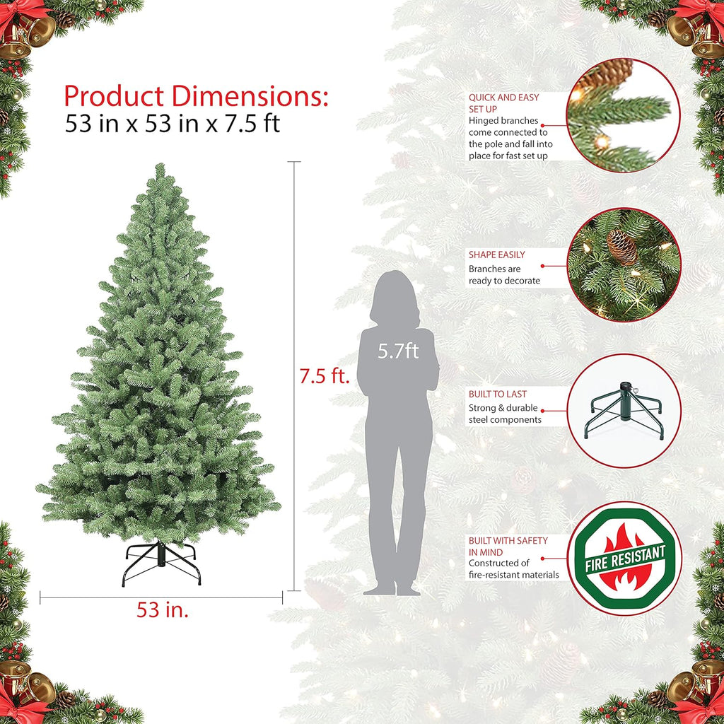 7.5 ft Pre-Lit Artificial Christmas Tree with Clear Incandescent Lights K59578