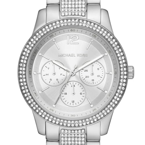 Women's Stainless Steel Multifunction Watch with Pavé Crystal T749570
